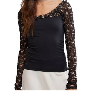 Free People Josie Long Sleeve Top - Indigo